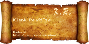 Klenk Renáta névjegykártya
