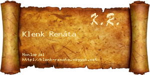 Klenk Renáta névjegykártya